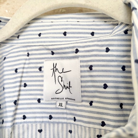 The Shirt by Rochelle Behrens Button Down Heart Stripe Shirt - Picture 1 of 4